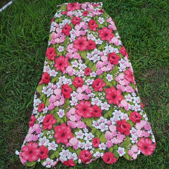 Beautiful Vintage Barkcloth Handmade Maxi Skirt - Picture 3 of 4